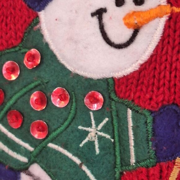 Vintage Bobbie Brooks Christmas Sweater Vest Skiing Snowmen Women's size XL - Picture 4 of 16
